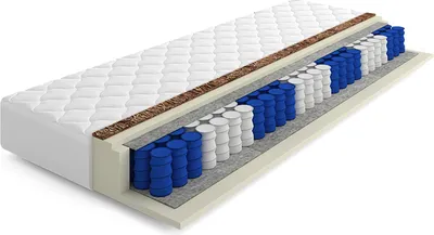 Produktbild von MR GROUP Matratze FINO für Bett 140x200cm Taschenfederkern, Filz, Kokos Höhe 18 cm, mit Komfortschaum Härtegrad H4/H3 mit waschbarem Bezug, Mikrofaser