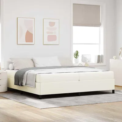 Productafbeelding van Maison Exclusive - Bedframe met matras, crème kleur, 200 x 200 cm, gestoffeerd