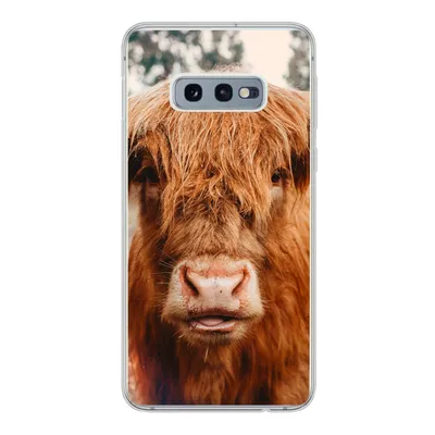 Produktbild von MuchoWow® Handyhülle Schutzhülle Hülle für Samsung Galaxy S10e Kuh - Schottischer Hochländer - Hörner - Braun - Landschaft Silikon Softcase Handy Hülle - Handy
