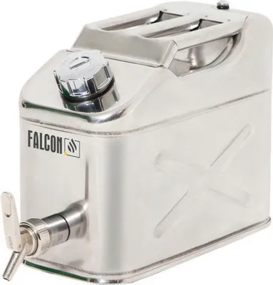 Produktbild von Falcon Sicherheitskanister mit Tragegriff, Schraubverschluss und Feindosierhahn 10 l Edelstahl
