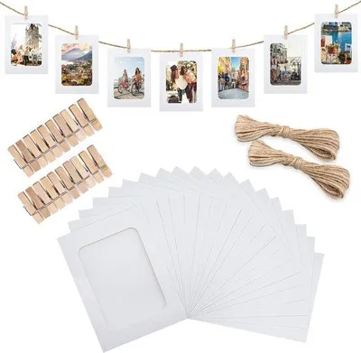Produktbild von Fotolijsten aus Karton - Set von 20 - weiß - DIY