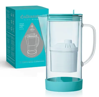 Glas-Wasserfilterkanne 1,4 l, entfernt Metalle & Bakterien