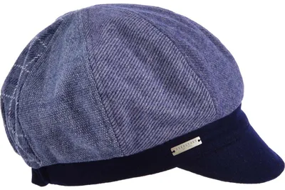 Seeberger knautschbare Patchwork Balonmütze in blau