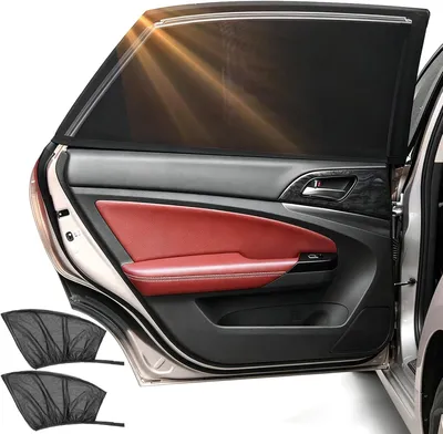 Produktbild von Sonnenschutz Auto Baby, 2 Stück Sonnenschutz Auto Seitenscheibe, UV Schutz Hitzeschutz Autofenster Sonnenschutz, Universal Sonnenblende Auto Netz