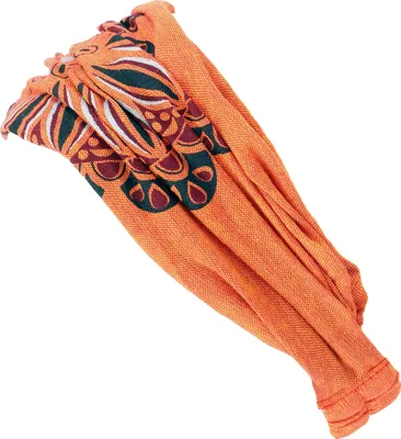 Produktbild von Haarband, Kopfband, Bandana mit Farbenfrohem Mandala, Kopfbedeckung - Orange, Uni, Baumwolle, Stirnbänder