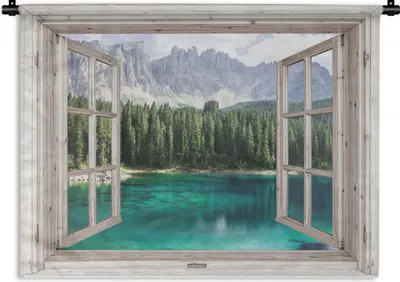 Produktbild von MuchoWow® Wandteppich Wandbehang Aussicht - Italien - Berg 150x112 cm Tapisserie Dekoration Wandtuch - Wanddecke - Wandteppiche