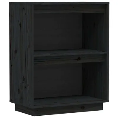 Produktbild von Beistellschrank Schwarz 60x34x75 cm Massivholz Kiefer