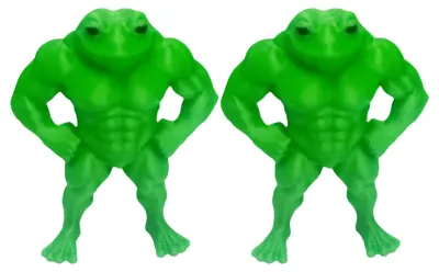 Produktbild von 1/2/3/4/5 Stück 3D-gedruckte Muskelfrosch-Statue aus PLA, grüne Froschfigur, Dekoration für Zuhause, Büro oder Schreibtisch, Geschenk für Fitnessbegeisterte