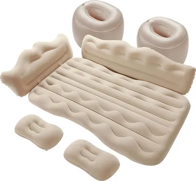 Produktbild von Auto-Luftbett SUV 132x80cm, Mit Fußstütze Luftpumpe, Camping Reise Schlafmatte, Tragbar Komfortable