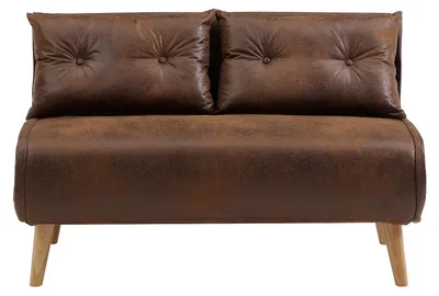 Produktbild von 2-Sitzer-Schlafsofa Microfaser im Vintage-Leder-Look VALERIO