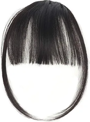 Produktbild von Natürliches synthetisches Haar Flache Pony Fransen Mini-Haar Pony Mode eine Clip-in Haarverlängerung (natürliches Schwarz), Frisur Styling & Schönheit