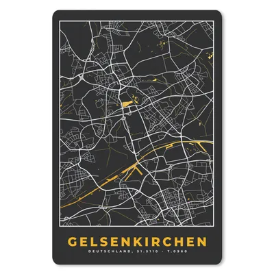 Produktbild von MuchoWow® Mauspad Mousepad Gelsenkirchen - Karte - Deutschland - Gold - Stadtplan 18x27 cm - Mousepads - Maus Mat - Pad - Mausunterlage