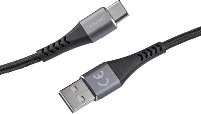 Produktbild von Intenso A315C USB-C Lade-/Datenkabel, 1,5m, Schnellladen bis 60 Watt, schwarz, 161 mm, 92 mm, 26 mm, 66 g