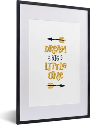 Produktbild von MuchoWow® MuchoWow® Gerahmtes Poster Träume - Zitate - Kind - Jungen - Mädchen - Baby - Kinder 40x60 cm - Poster mit zchwarzem Bilderrahmen - Poster in Rahmen