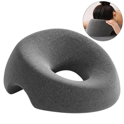 Produktbild von Gesichtskissen für Massageliegen aus Memory-Schaum,Ergonomisches Lagerungskissen für Beauty-Behandlungen & Physiotherapie, Atmungsaktives Gesichtspolster, Waschbarer Bezug, Grau