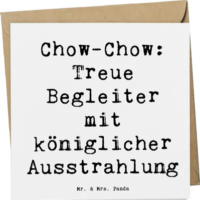 Produktbild von Mr. & Mrs. Panda Grußkarte Spruch Chow-Chow Treue Begleiter - Weiß - Geschenk, Hunderasse, Glückwunschkarte, Hund, liebeswerte Hunde, Klappkarte, anlasskarte, faltkarte