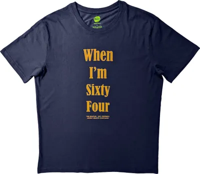 Image de The Beatles - "When I'm Sixty Four" T-shirt homme/femme unie RO5295 (XL) (Bleu)