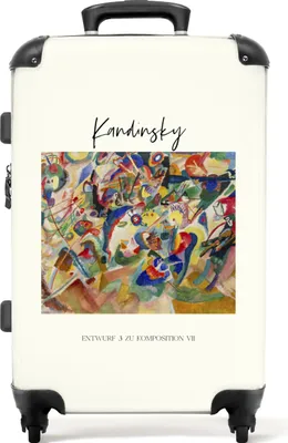 Produktbild von NoBoringSuitcases.com® Großer Koffer - Kandinsky - Kunst - Farben - Abstrakt - Alte Meister - Kombinationsschloss TSA - Hartschalen Trolley 4 Rollen - 72 liter - Reisekoffer - 66 cmKoffer Mittelgroß 67x43x25 cm, 72L,