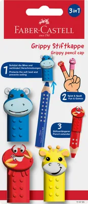 Productafbeelding van Faber-Castell 110704 FABER-CASTELL Stiftkappe Grippy Set Hello 3er Set