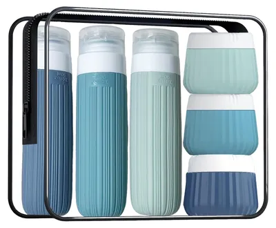 Produktbild von Silicone Reiseflaschen Set von 6, TSA Geeignet und Auslaufsicher