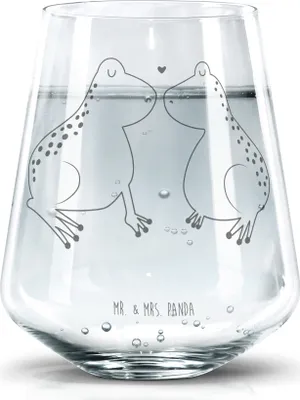 Produktbild von Mr. & Mrs. Panda Glas Frosch Liebe - Transparent - Geschenk, Becherglas, Freundin, Trinkglas, Trinkgefäß, Tumbler, Hochzeitstag