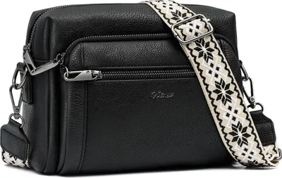 Produktbild von HILAEX Umhängetasche Damen 4 Fächer Anti Diebstahl Leder Crossbody Bag