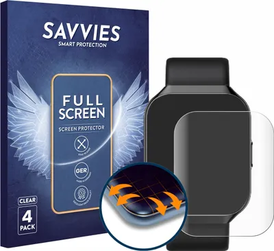 Produktbild von 4x Savvies Fullscreen Schutzfolie für HOIFA P98 1.96" Displayschutz Folie Fullcover Klar Transparent