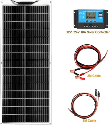 Obrázek produktu pro Flexibilní sada solárních panelů, účinnost 24 %, lehká konstrukce, 12V solární sada