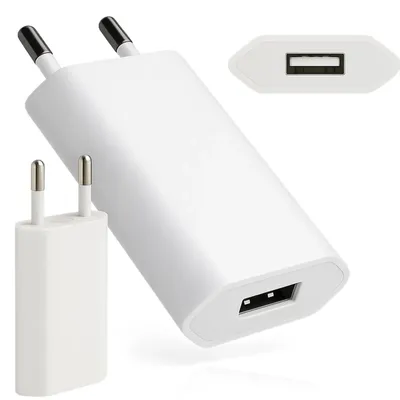 Zdjęcie produktu dla Ładowarka zasilacz uniwersalny USB 5V 1A do telefonu smartfona sieciowa biała 1 port USB do urządzeń mobilnych