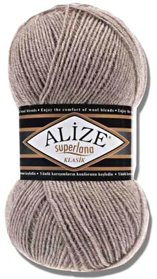 Productafbeelding van Alize 1x 100g Superlana Klasik garen, effen kleur, geschikt voor haken en breien (207)