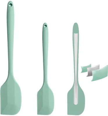 Produktbild von Unyqoos® 2er-Set Silikon-Spatel – hitzebeständig bis 220 °C, BPA-frei, geruchsneutral, mit stabilem Metallkern, spülmaschinenfest
