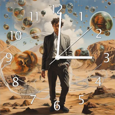 Produktbild von Wallario Design Wanduhr Reflektionen der Zeit aus Echtglas, Größe 30 x 30 cm