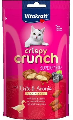 Obrázek produktu pro VITAKRAFT CRISPY CRUNCH, pamlsek pro kočky, chuť kachny a aronie, 60 g