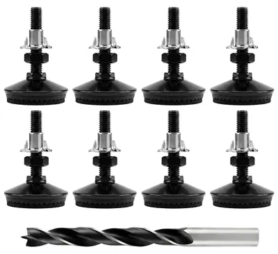 Immagine prodotto di Set di 8 piedini regolabili in acciaio inossidabile, filettatura M10 x 50 mm