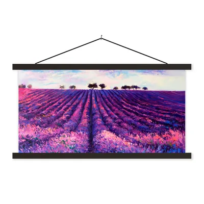 Produktbild von MuchoWow® Textilposter Ölfarbe - Malerei - Blumen 120x60 cm mit schwarzem Rahmen - Dekoration Schlafzimmer