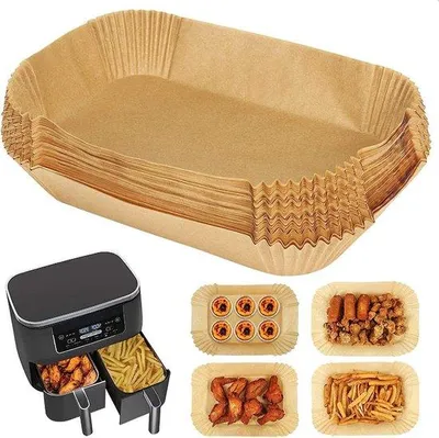 Produktbild von 225 Stück Backpapier für Heißluftfritteuse, rechteckig, antihaftbeschichtet
