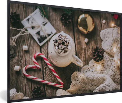 Produktbild von MuchoWow® MuchoWow® Gerahmtes Poster Weihnachten - Weihnachtsschmuck 90x60 cm - Poster mit zchwarzem Bilderrahmen - Fotorahmen - Foto-Plakat
