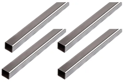 Immagine prodotto di Alberts 4 x tubo quadro, acciaio grezzo, 12 x 12 x 1 mm, lunghezza 2 m