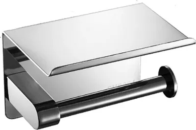 Produktbild von Jumada's - Toilettenpapierhalter - Toilettenpapierhalter mit Ablage - Inklusive Montagematerial (3M-Klebeband) - Edelstahl - Silber