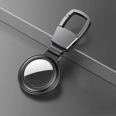 Produktbild von Für Apple AirTag Aluminium Anti Kratz Schutz Cover Anhänger Schwarz Vollschutz