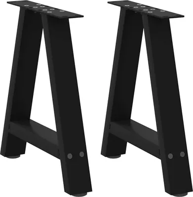 Image de Pieds de table basse en forme de A 2 pcs. noir 50x(42-43) cm acier