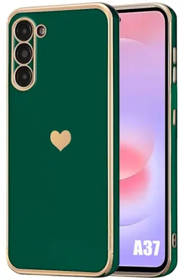 Image de Coque pour Samsung Galaxy A37 5G, Protection Silicone Souple Slim Antichoc Motif Coeur - Vert Nuit