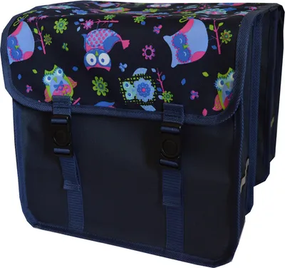 Produktbild von FAHRRADTASCHE ab 26 Zoll  Satteltasche Gepäckträgetasche Doppelt 18. Duo - Eule blau