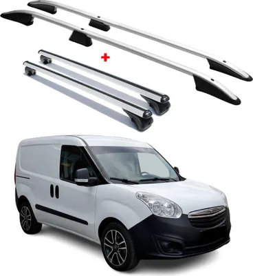 Image de Kit Barres Et Rails De Toit Pour Opel Combo D Fiat Doblo L2 Long en Aluminium