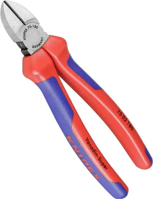 Image de KNIPEX pince coupante diagonale noire atramentée polie 180 mm