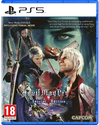 The cover art for the video game Devil May Cry 5 Special Edition for PlayStation 5.