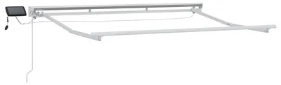 Obrázok produktu pre Ručný rám markízy s LED Biely 3 x 2 m Hliník
