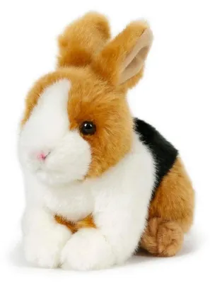 Produktbild von Plüschtier Kaninchen, 15 cm, braun weiß schwarz, Hase Hasen Stofftier Kuscheltier Plüschtiere Tiere Haustiere
