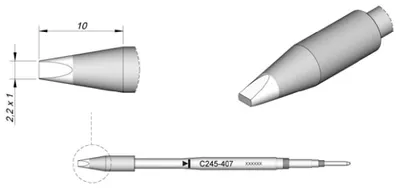 Obrázek produktu pro JBC C245407 Lötspitze Meißelform gerade Spitzen-Groesse 1.0 mm Inhalt 1 St.