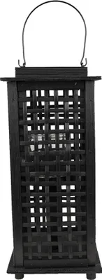 Produktbild von Clayre & Eef Windlicht 19x19x43 cm Schwarz Bambus